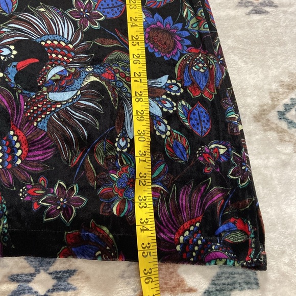 Johnny Was NWT Tie Front Kimono Dress Velvet Silk Floral Black Jewel size S - Picture 14 of 16